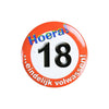 Paperdreams button klein - 18 jaar verkeersbord