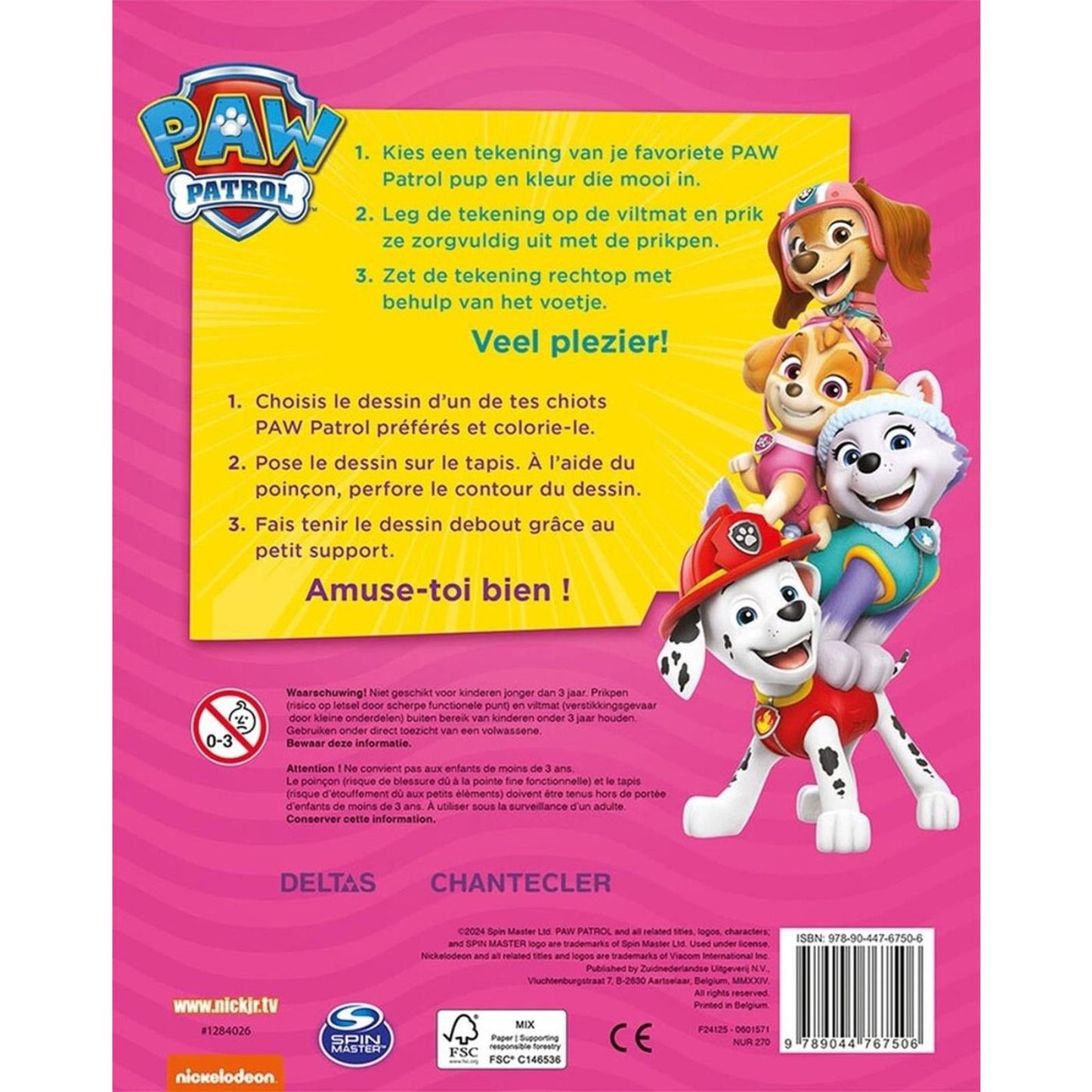 Deltas nickelodeon paw patrol prikblok roze