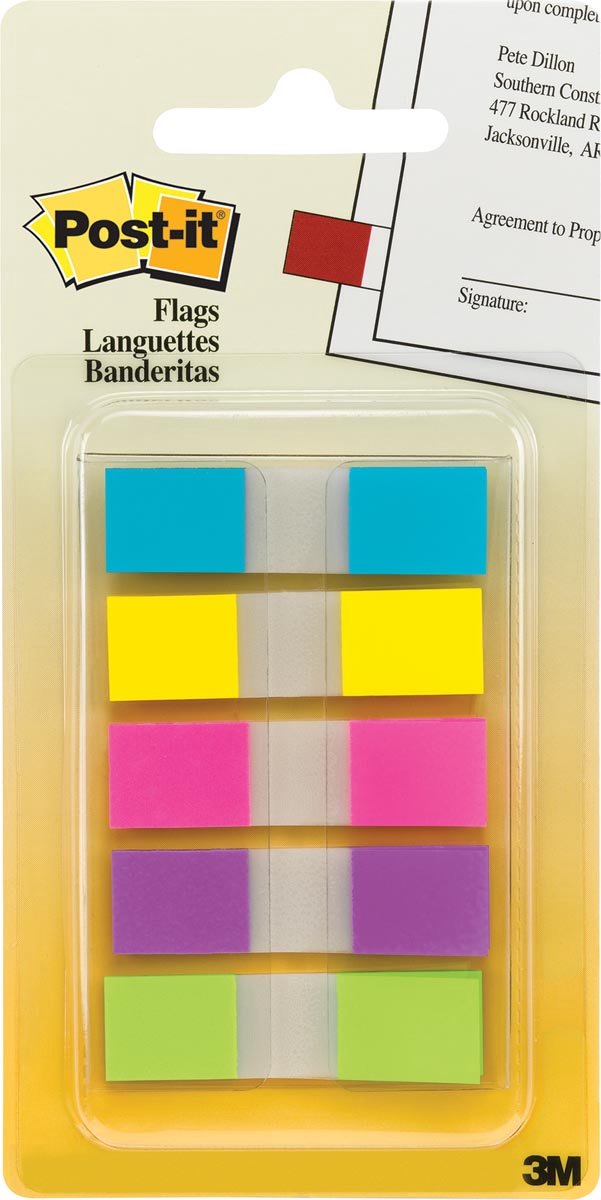 Post-it indextabs 6835 11.9x43.1mm 3+2 gratis assorti 100 tabs
