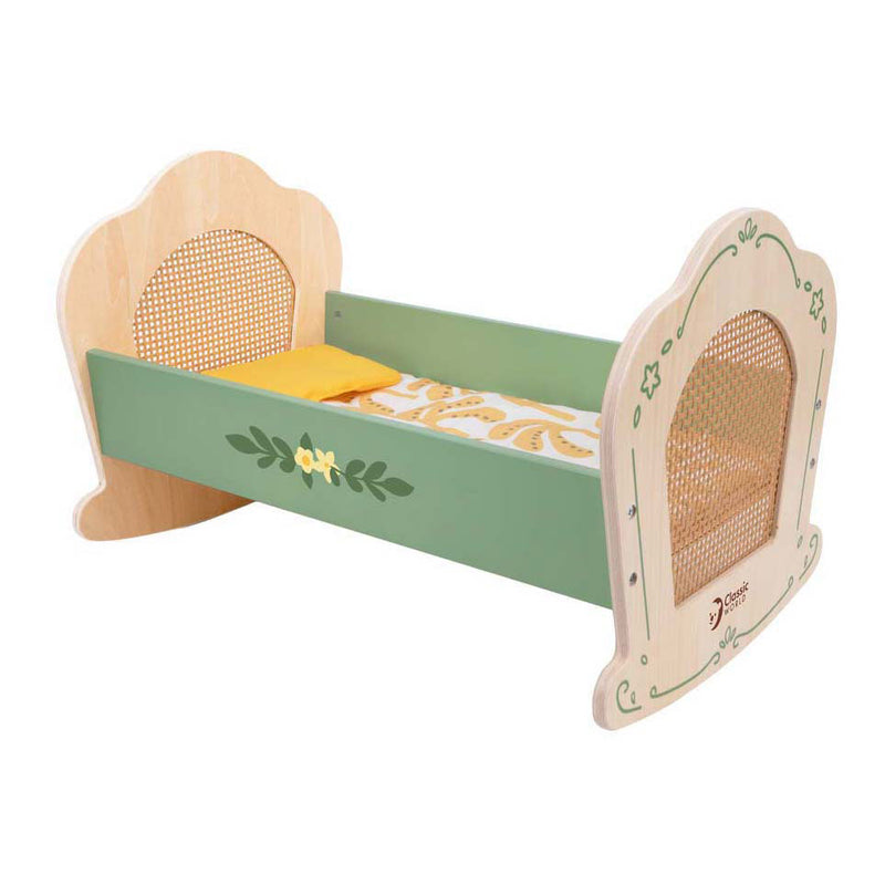 Classic world vintage houten poppenwieg
