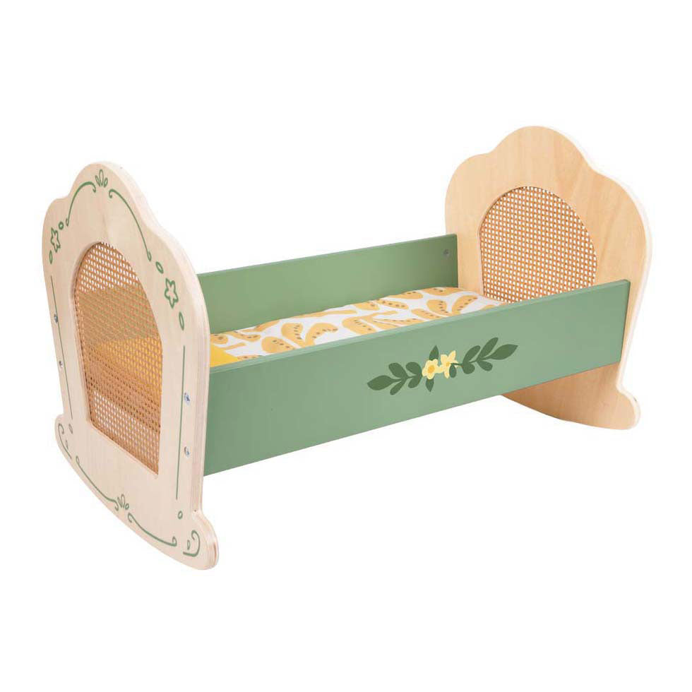 Classic world vintage houten poppenwieg