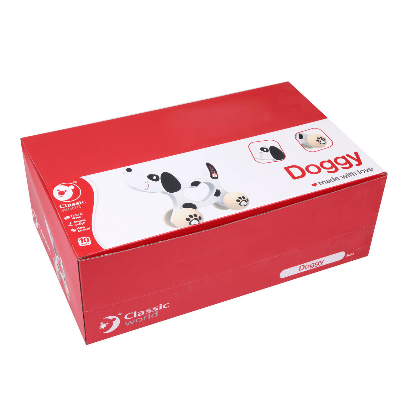 Classic world houten duwfiguur hond