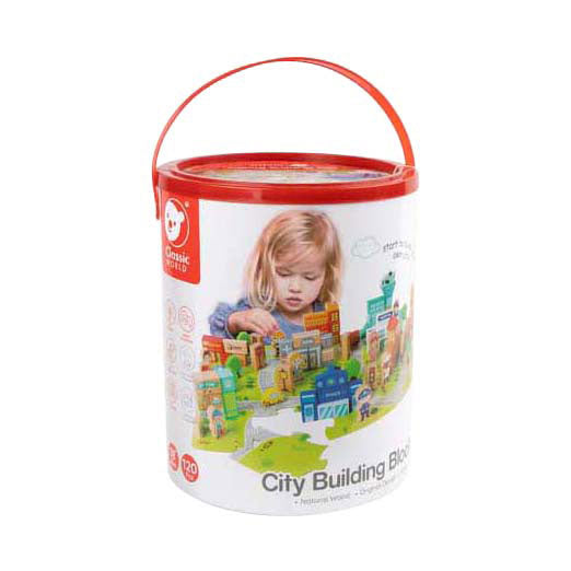 Classic world houten blokken stad, 120dlg.