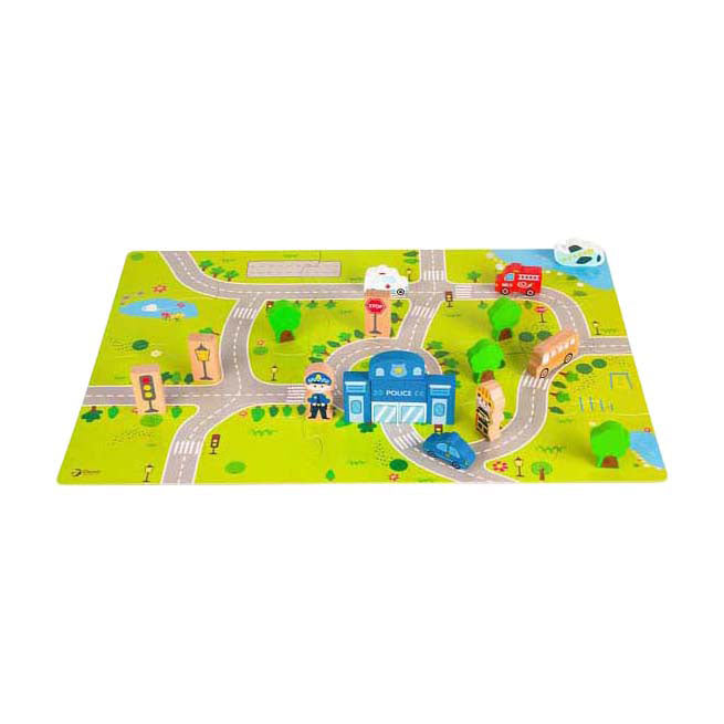 Classic world houten blokken stad, 120dlg.
