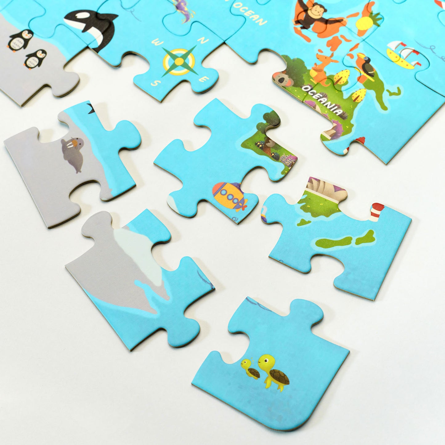 Classic world houten legpuzzel wereldkaart, 48st.