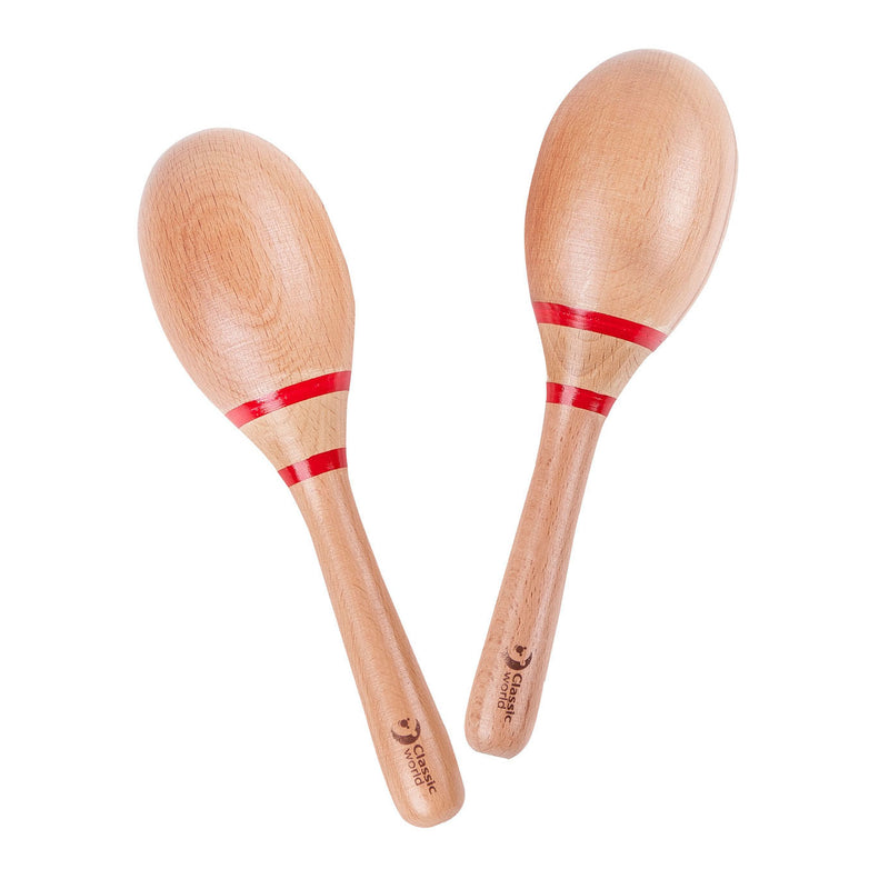 Classic world houten sambaballen, set van 2