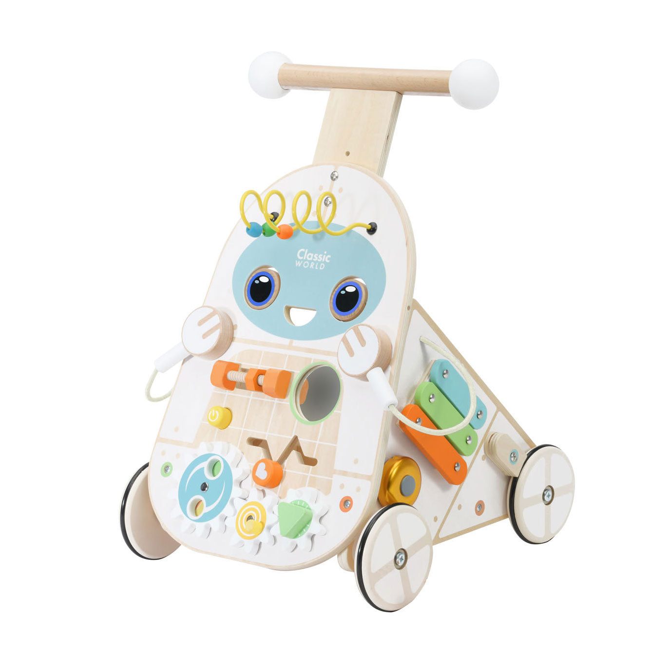 Classic world houten baby loopwagen - educatief speelgoed multicolor.