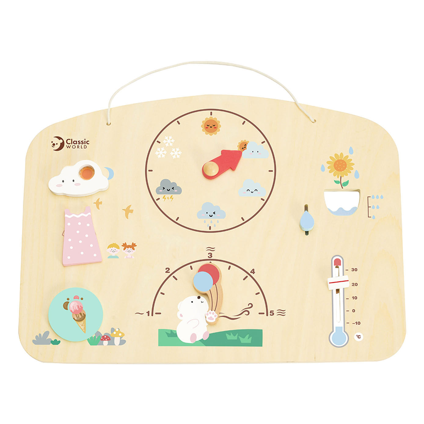 Classic world houten weermeter