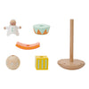 Classic world houten stapel en balansspel clown, 6dlg.