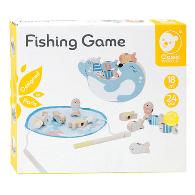 Classic world houten visspel zeehond, 24dlg.