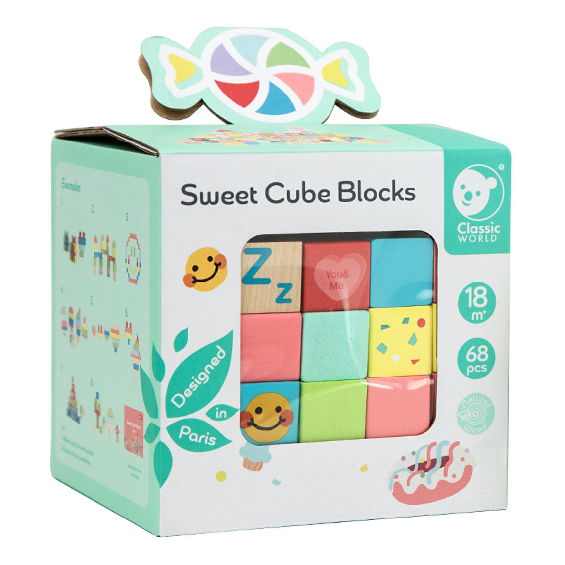 Classic world houten sweet cube bouwblokken