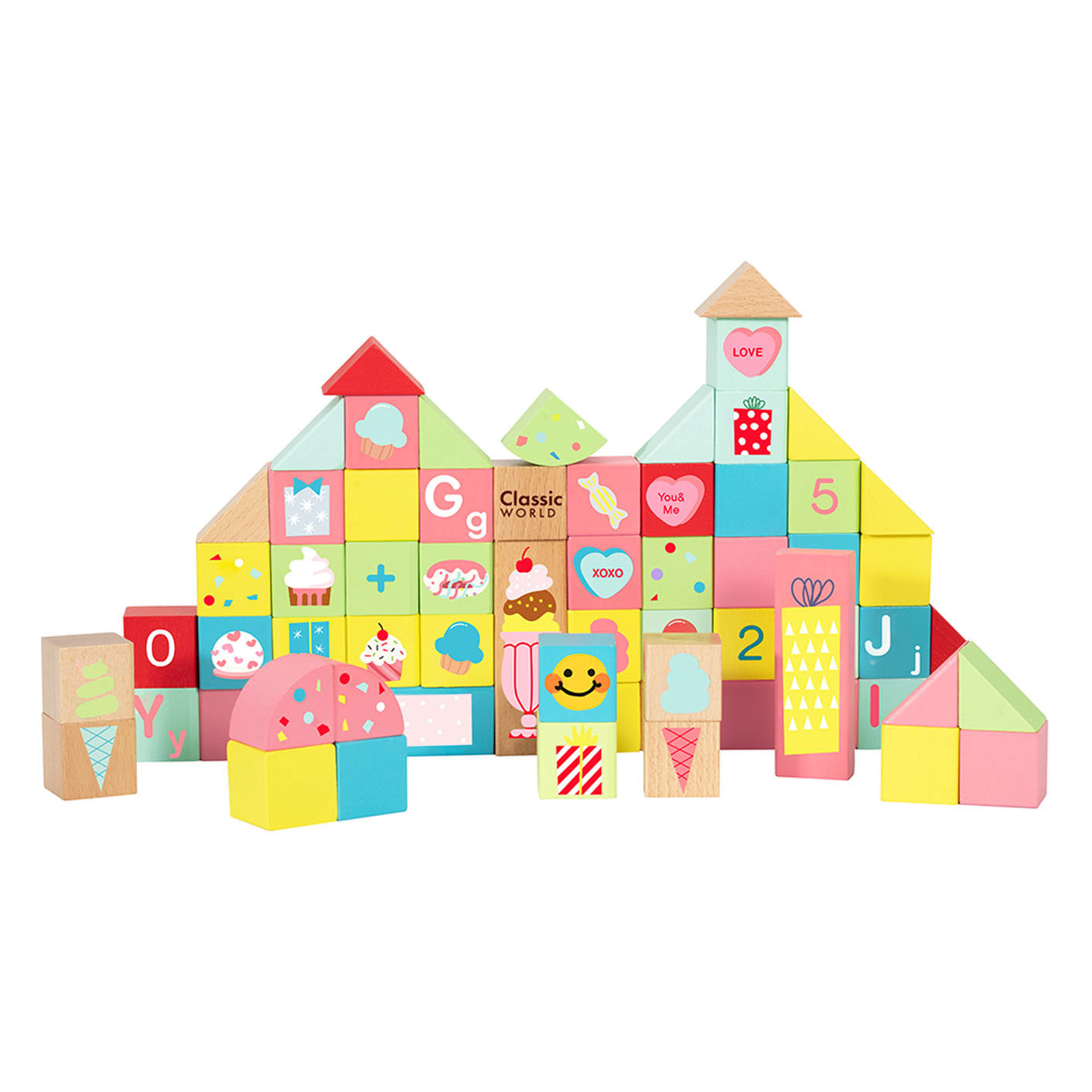 Classic world houten sweet cube bouwblokken