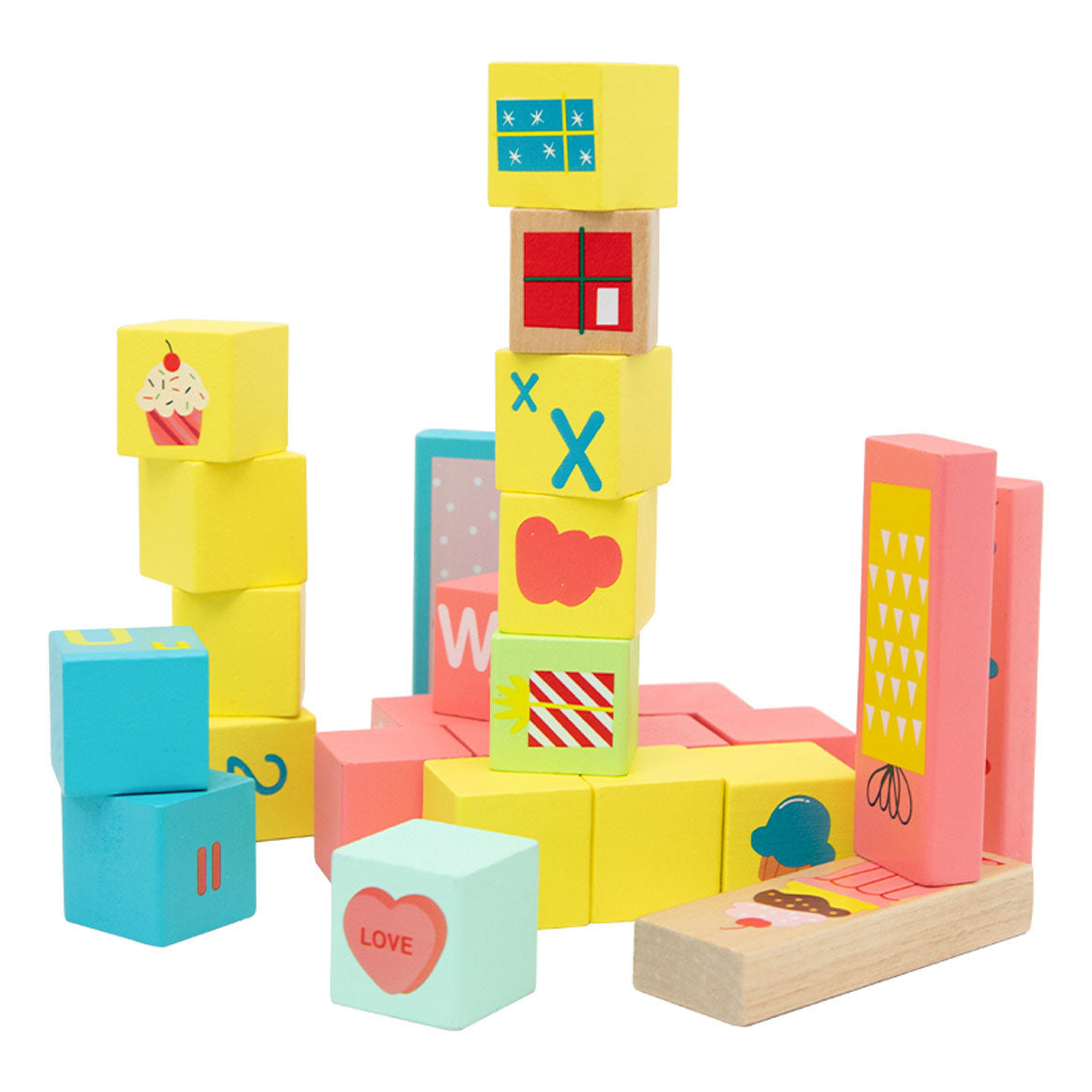 Classic world houten sweet cube bouwblokken