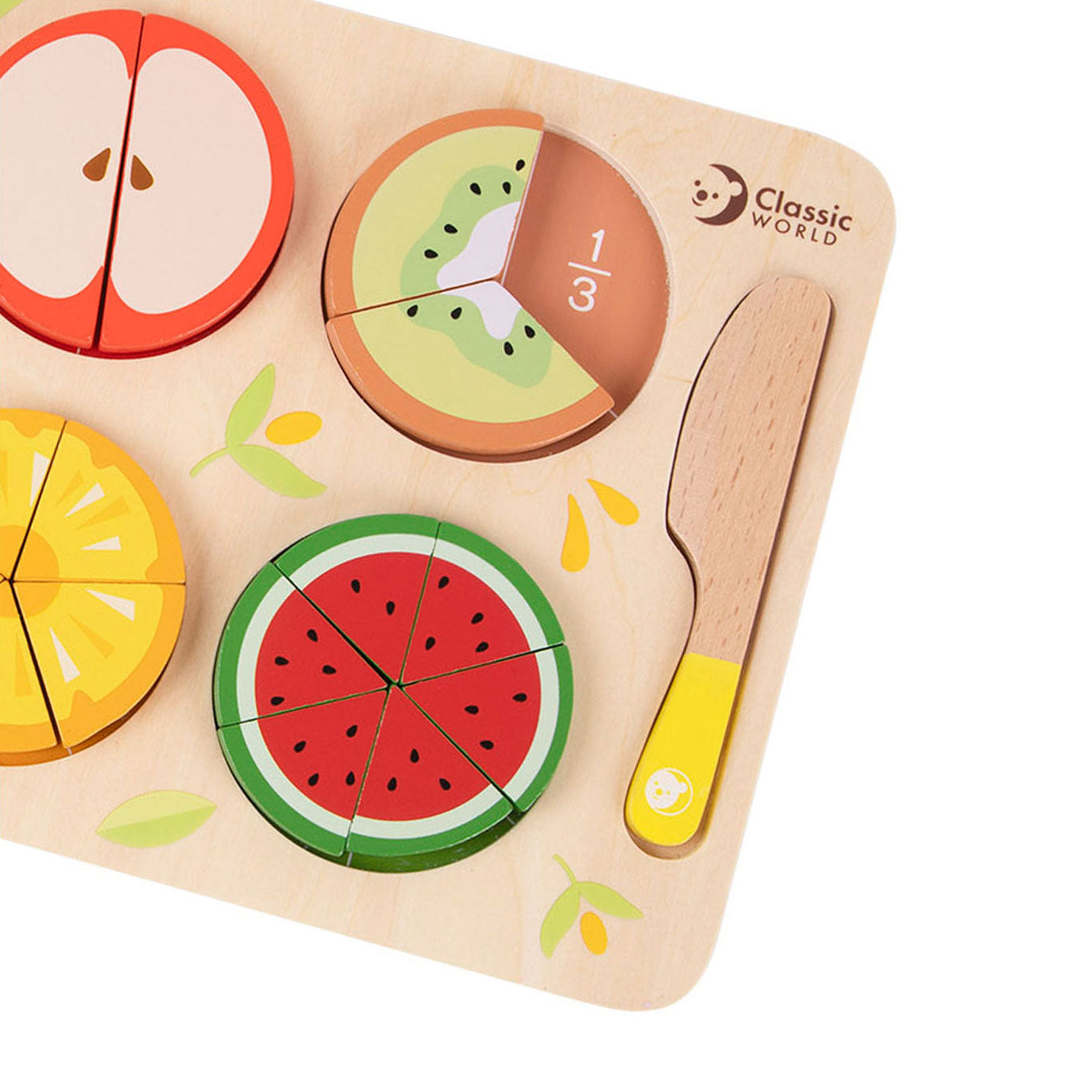 Classic world houten breuken puzzel educatief speelgoed 22-delig.
