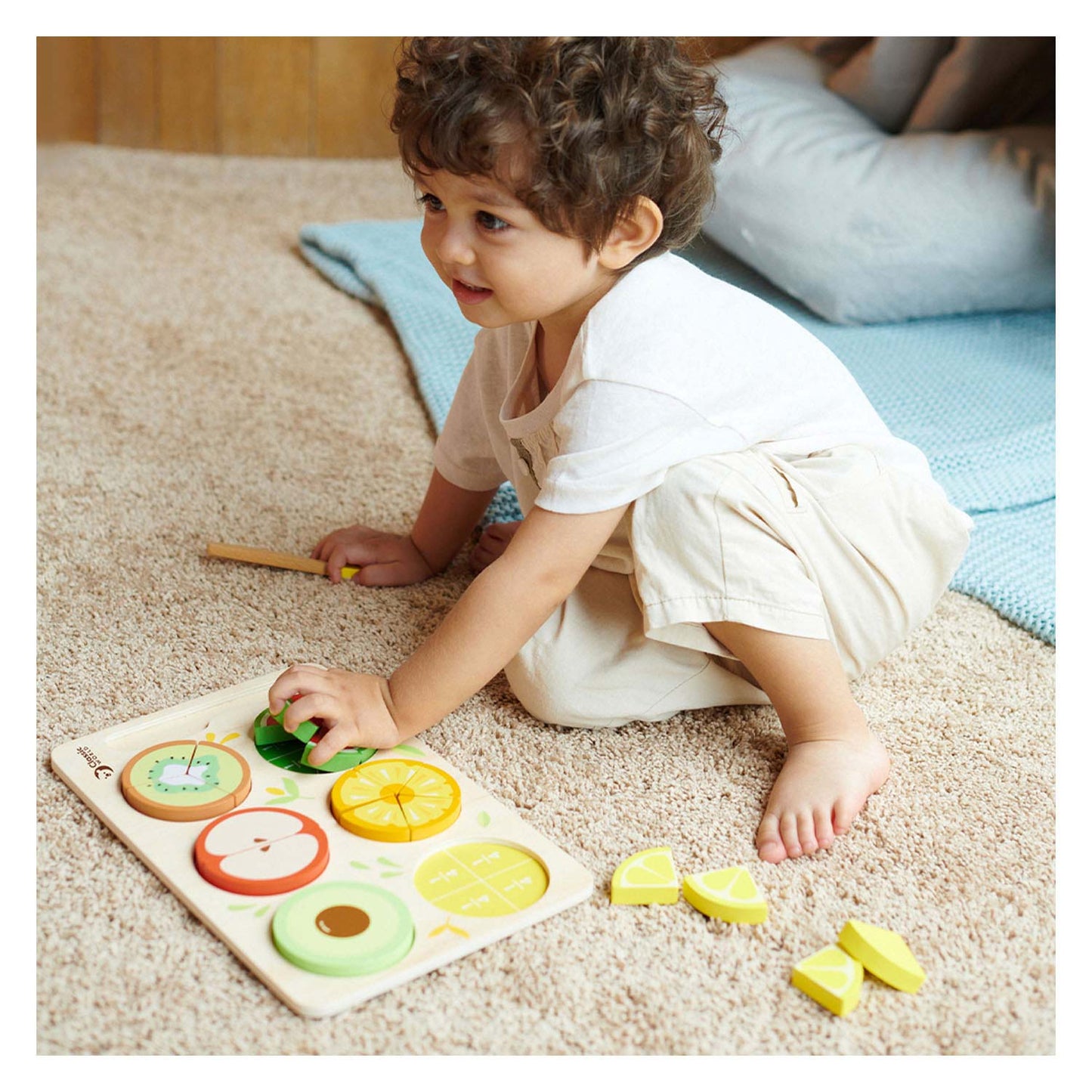 Classic world houten fruit puzzel breuken, 22dlg.