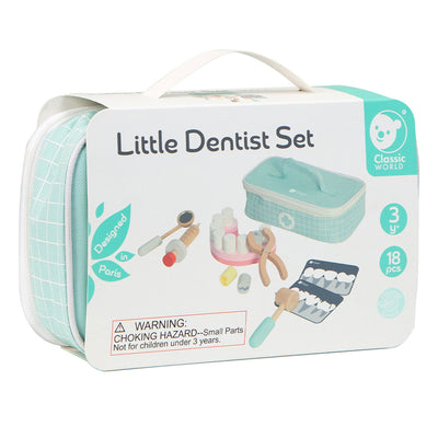 Classic world houten tandarts set in opbergtas - 10 dlg.