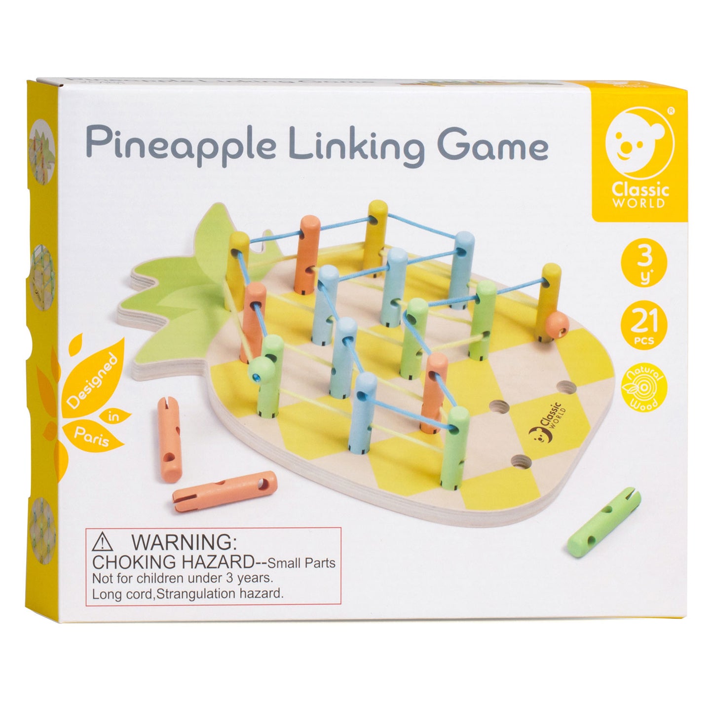 Classic World World Houten Ananas Verbindingsspel, 21dlg.