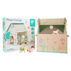 Classic world houten poppenhuisje met tuintje, 10dlg.