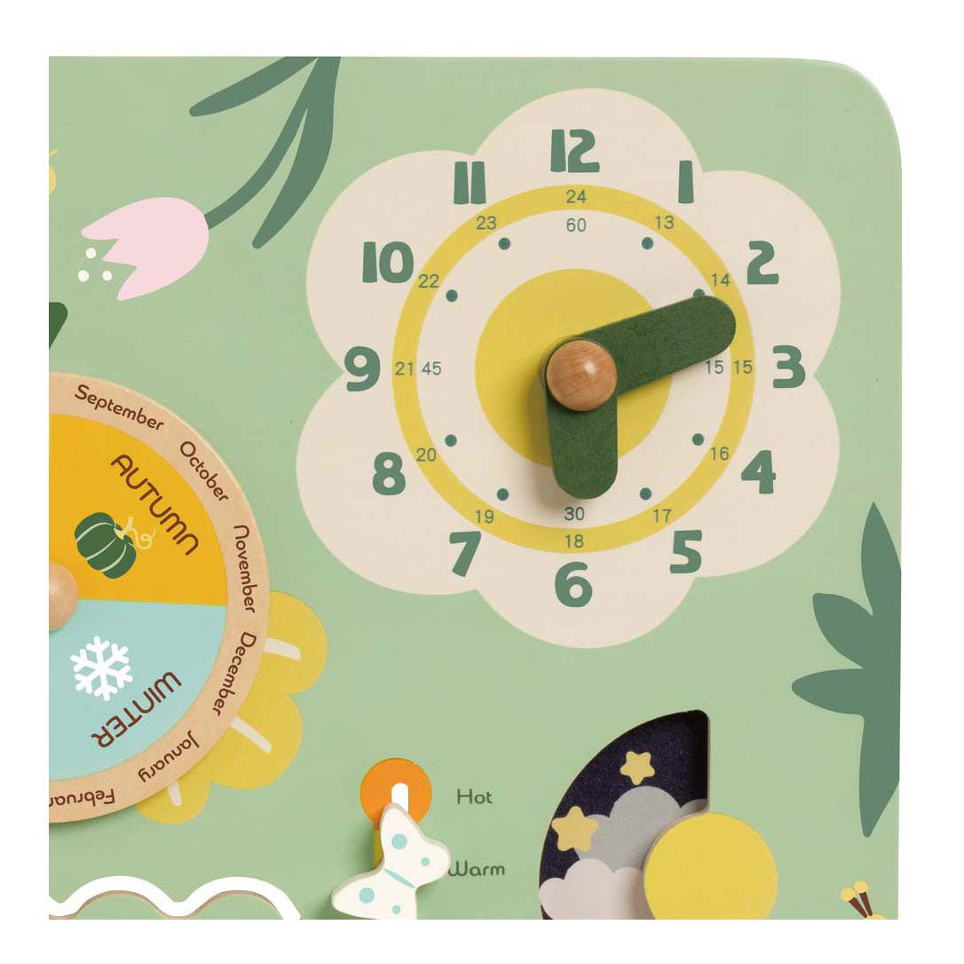 Classic world houten kalender in het engels in een doos - uni