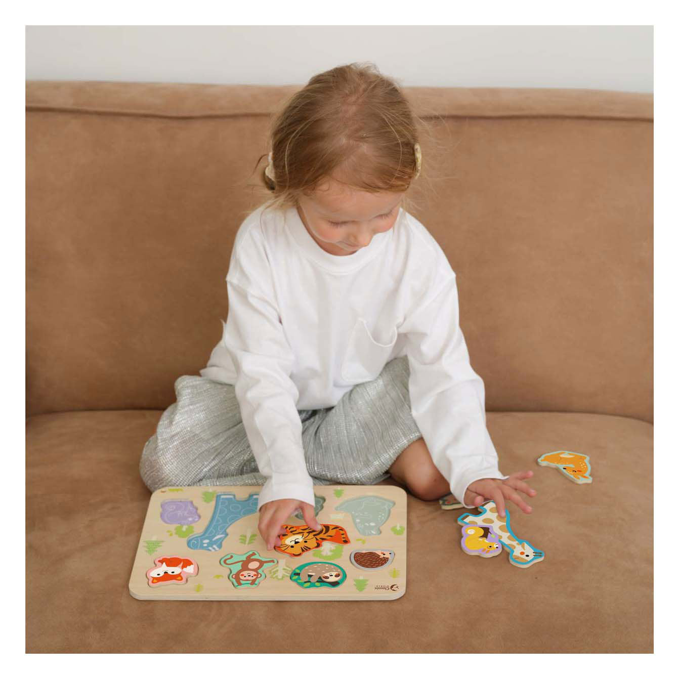 Classic world houten inlegpuzzel dieren puzzel, 10st.