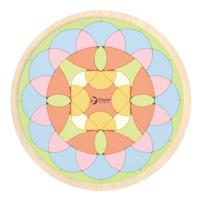 Classic world houten mandala puzzel bloem