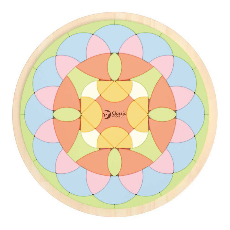 Classic world houten mandala puzzel bloem