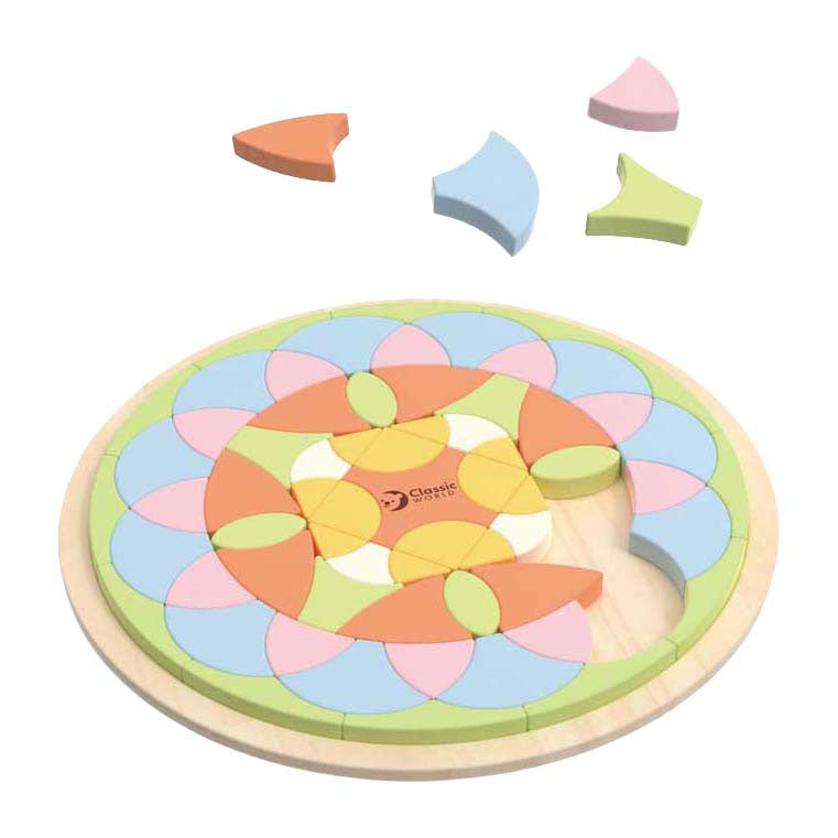 Classic world klassieke wereld mandala puzzel - houten bloemen mozaïek