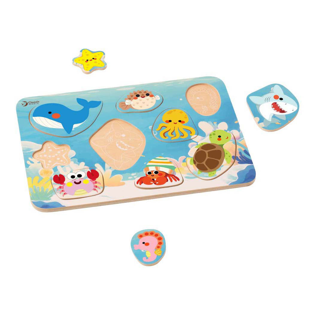 Classic world houten puzzel oceaan - 9st.