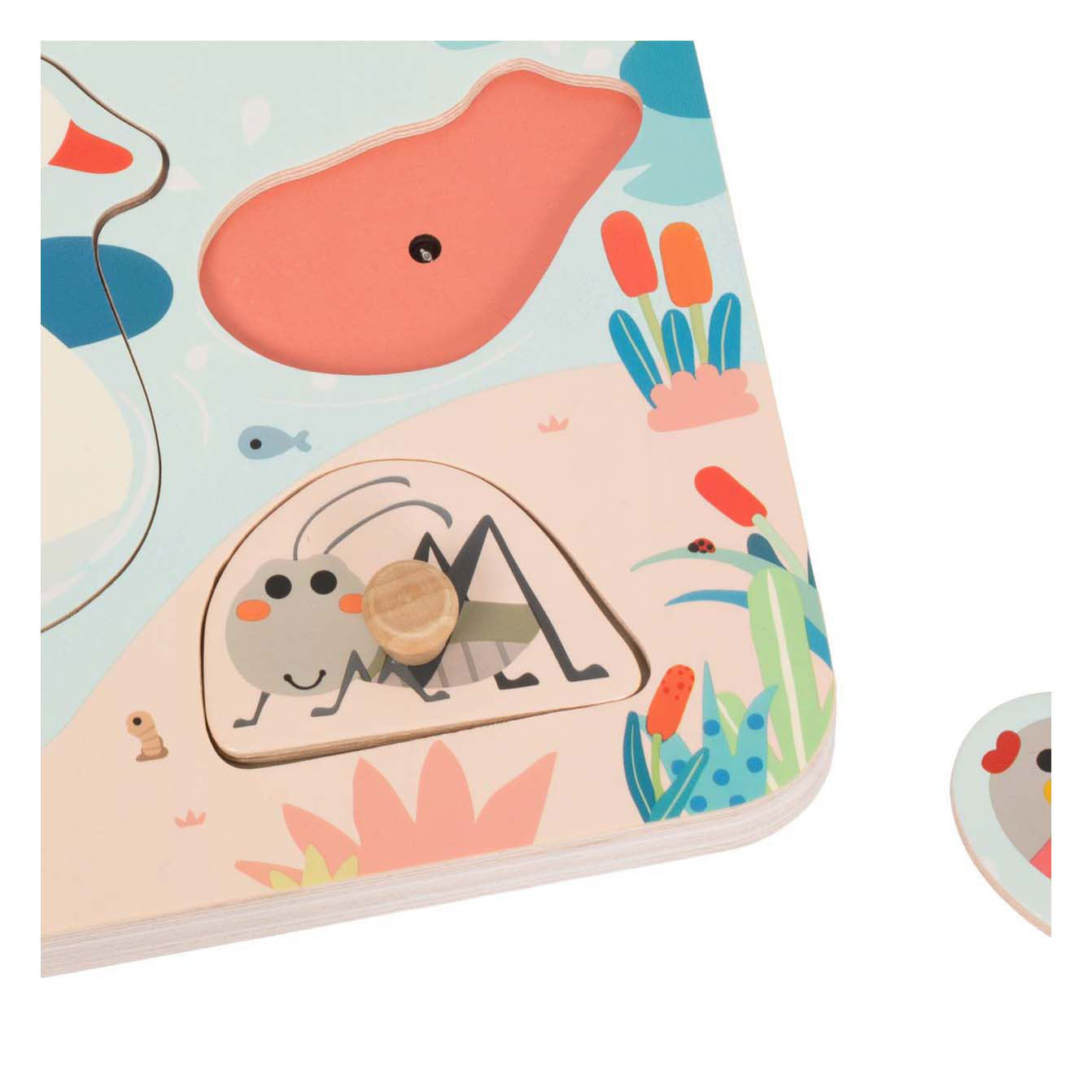 Classic world houten puzzel poel geluid educatief speelgoed.