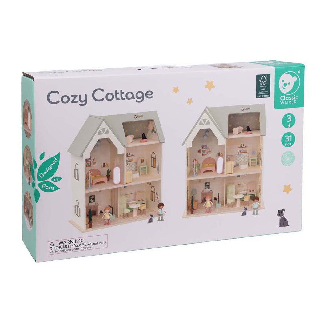 Classic world houten poppenhuis cottage