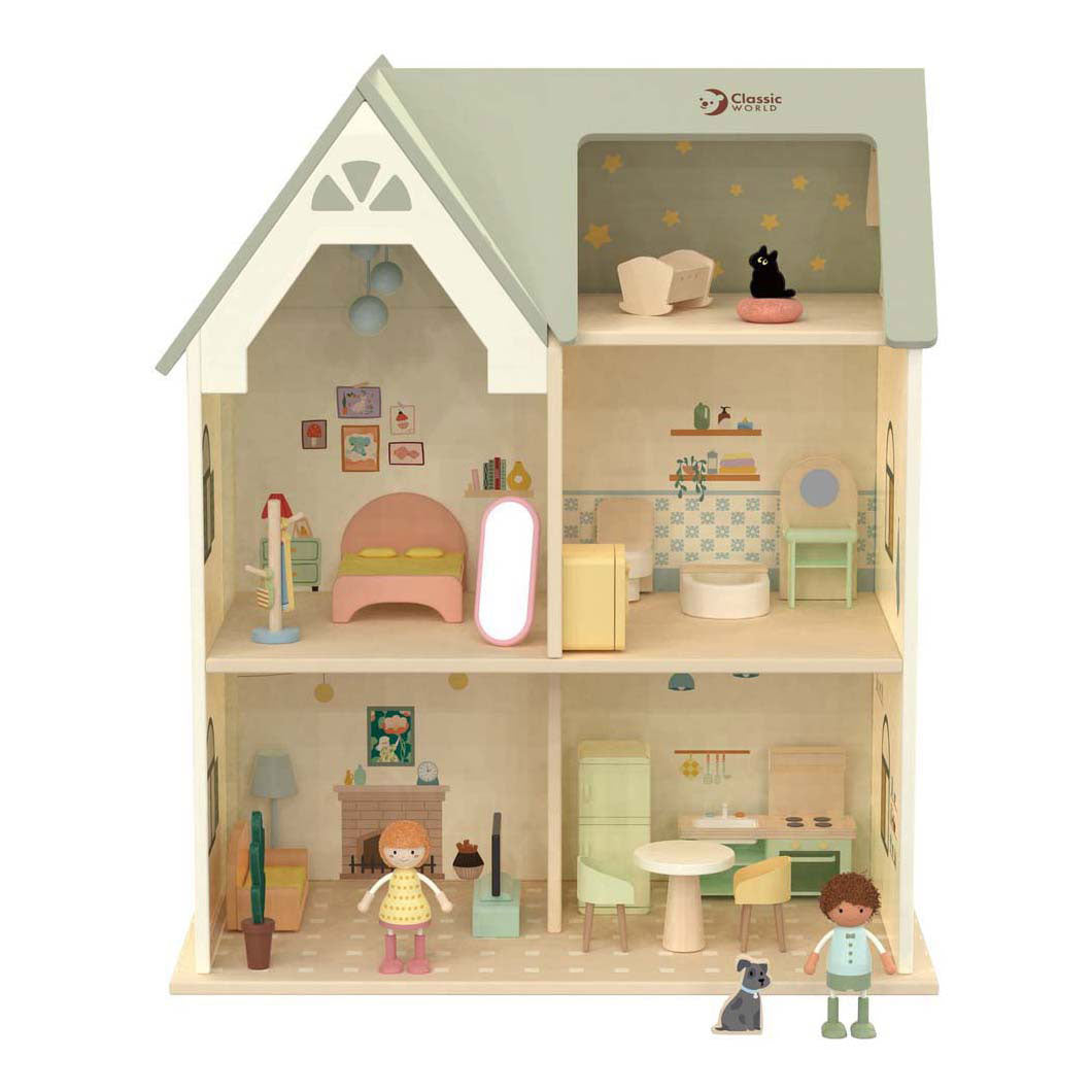 Classic world houten poppenhuis cottage