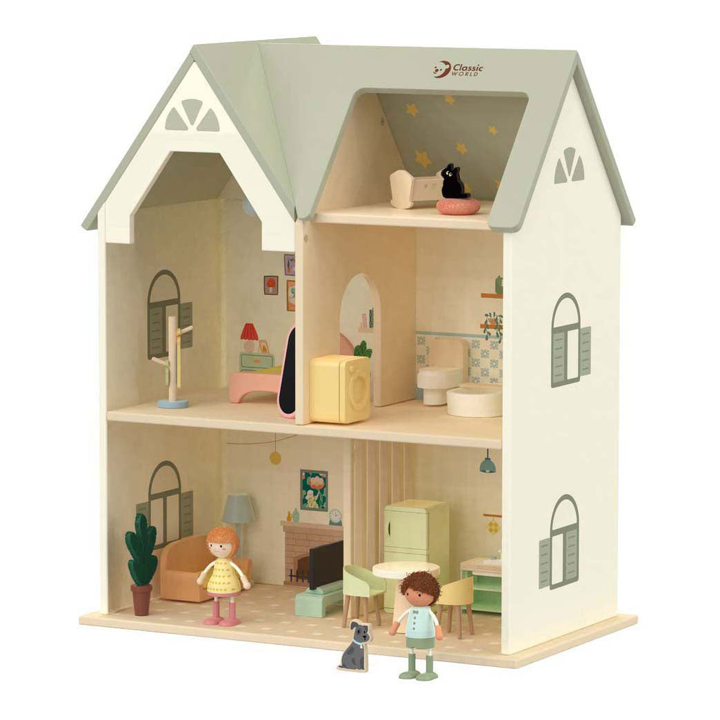 Classic world houten poppenhuis cottage
