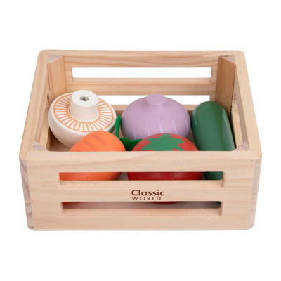 Classic world houten krat met groenten