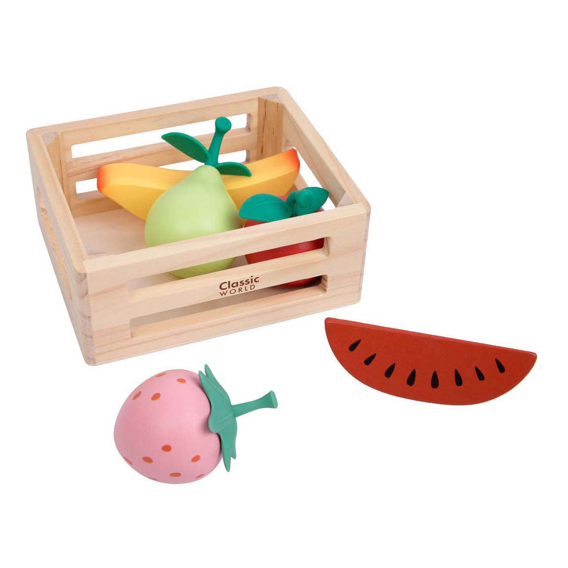 Classic world houten krat met fruit