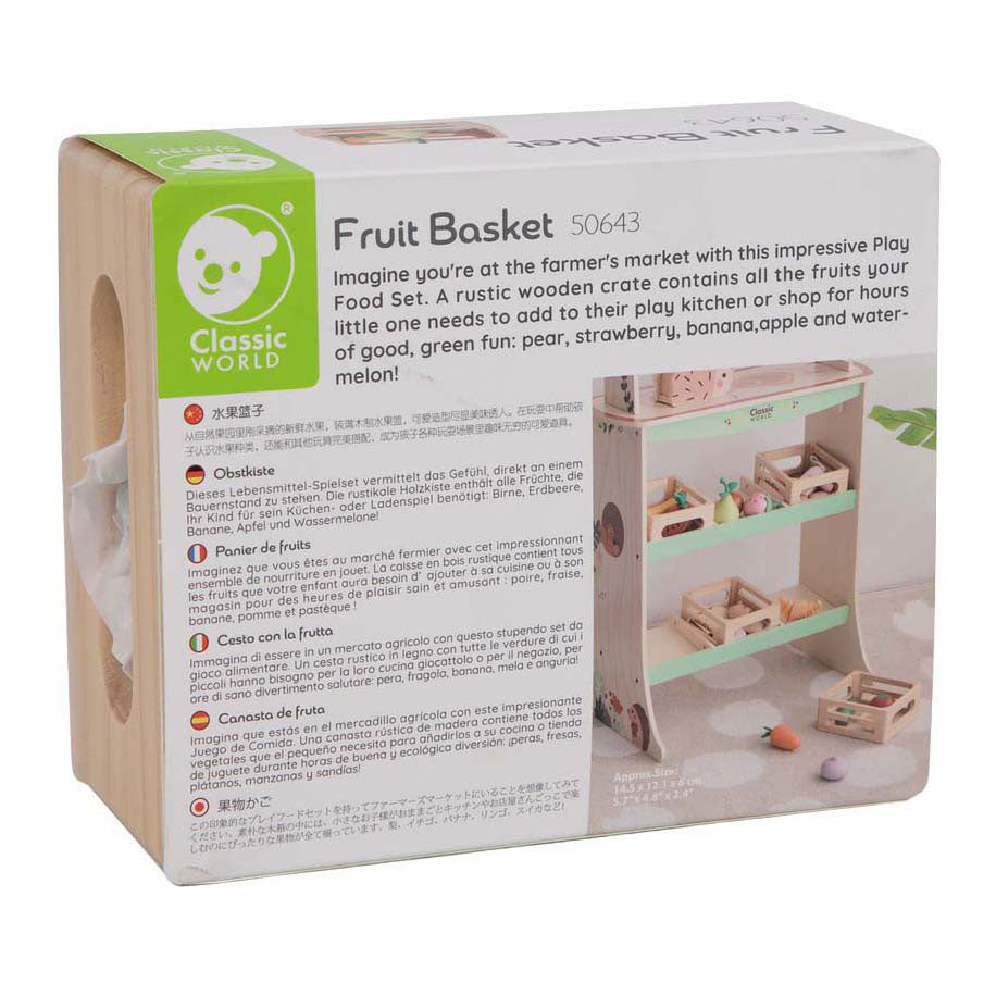Classic world houten krat met fruit