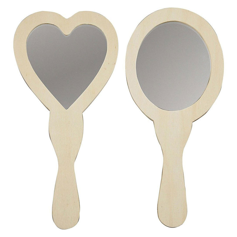 Creativ company versier je houten handspiegel, 2st. 25cm