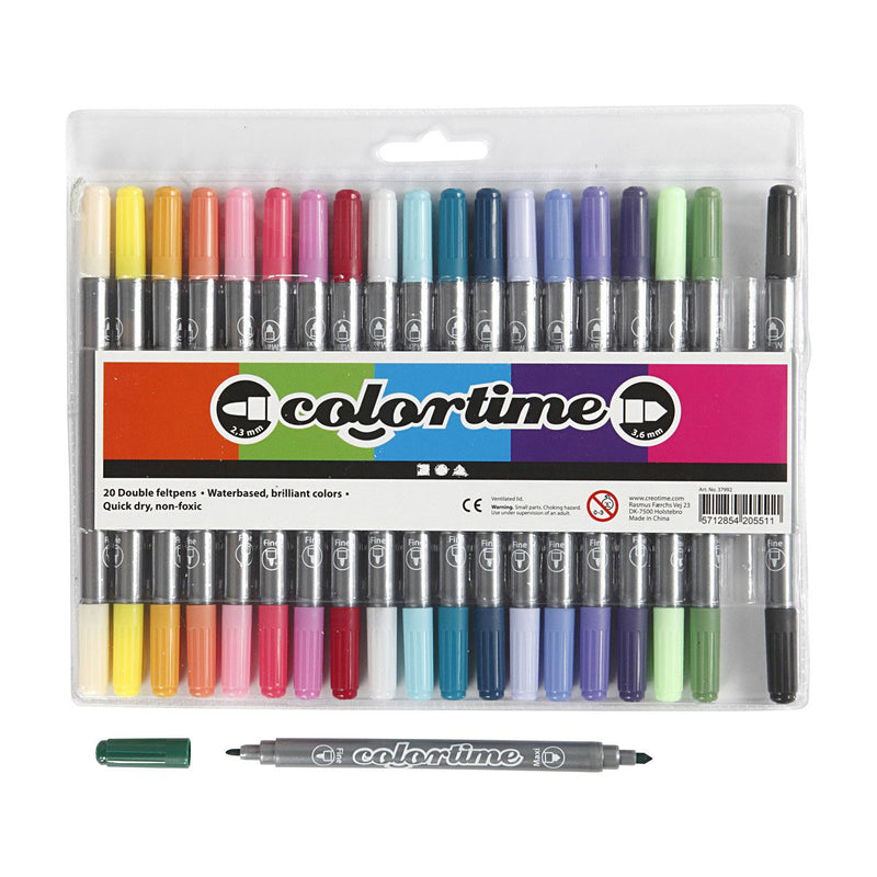 Creativ company dubbelzijdige stiften - extra kleuren, 20st.