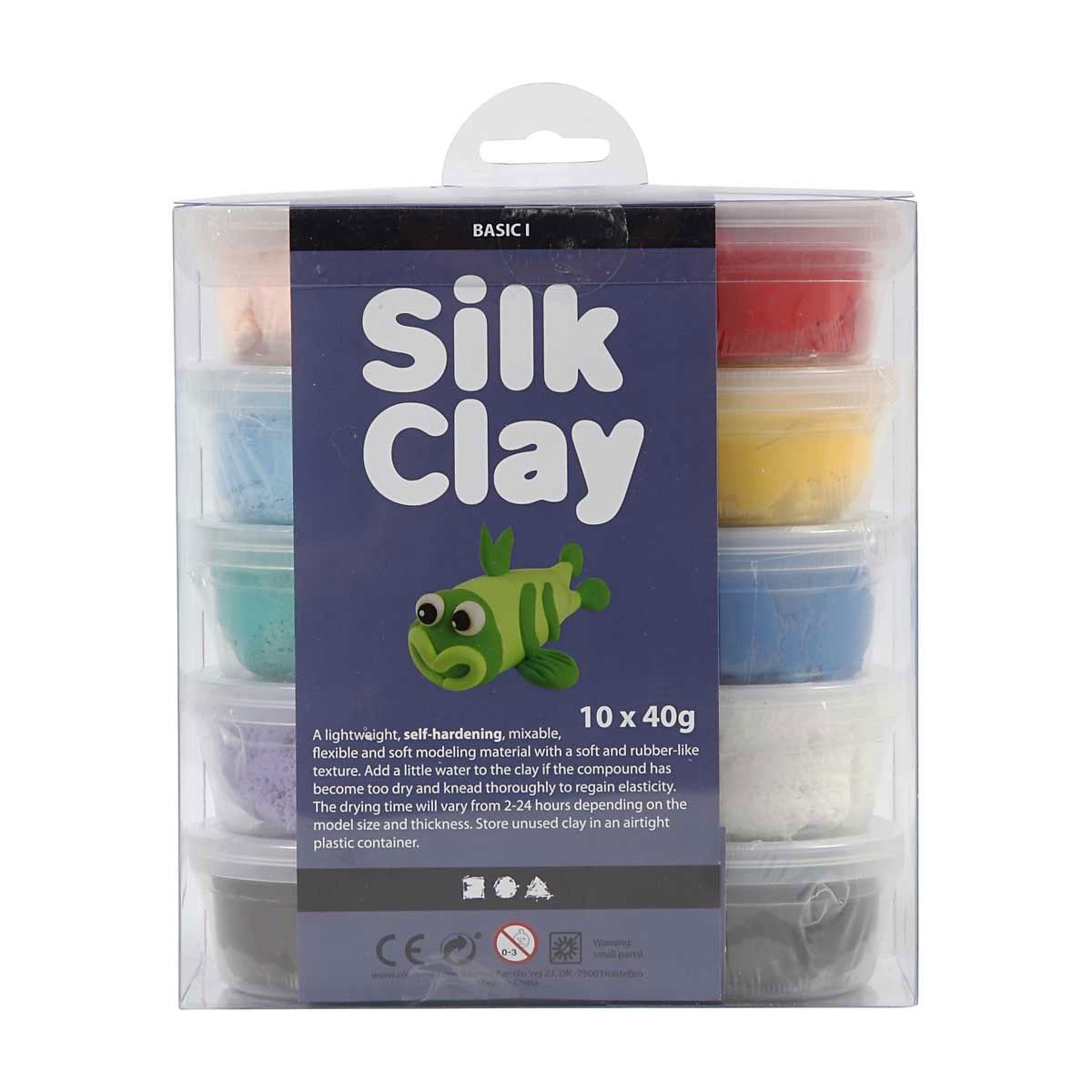 Silk clay - basiskleuren, 10x40gr.