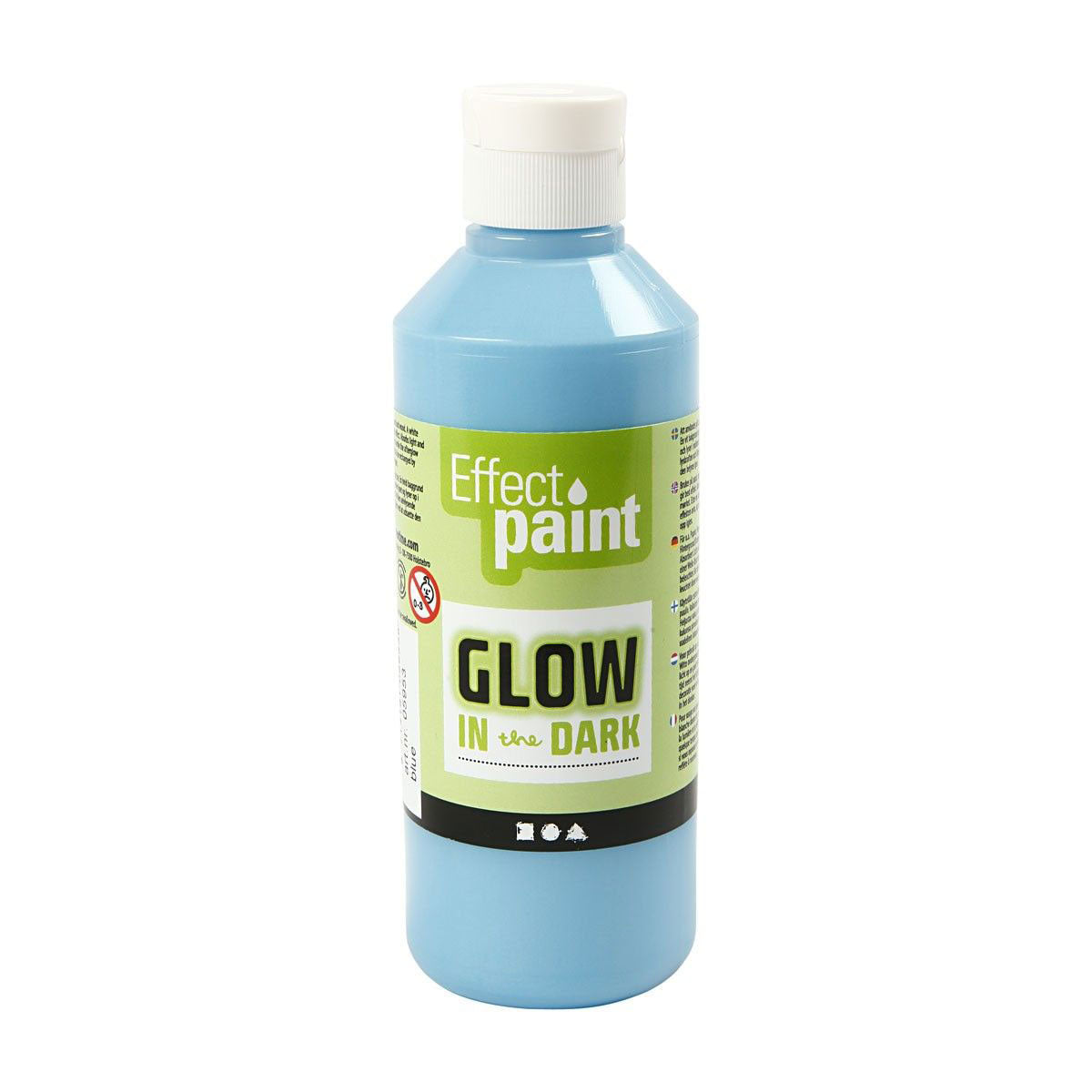 Creativ company glow in the dark verf - lichtblauw, 250ml