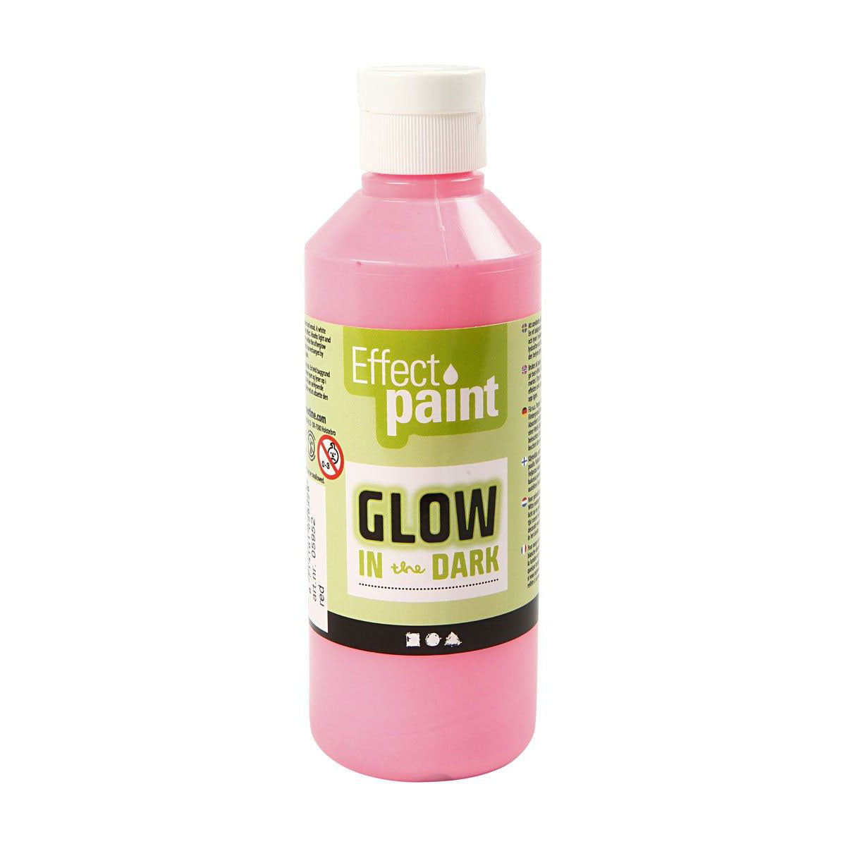 Glow in the Dark Verf - Lichtrood, 250ml