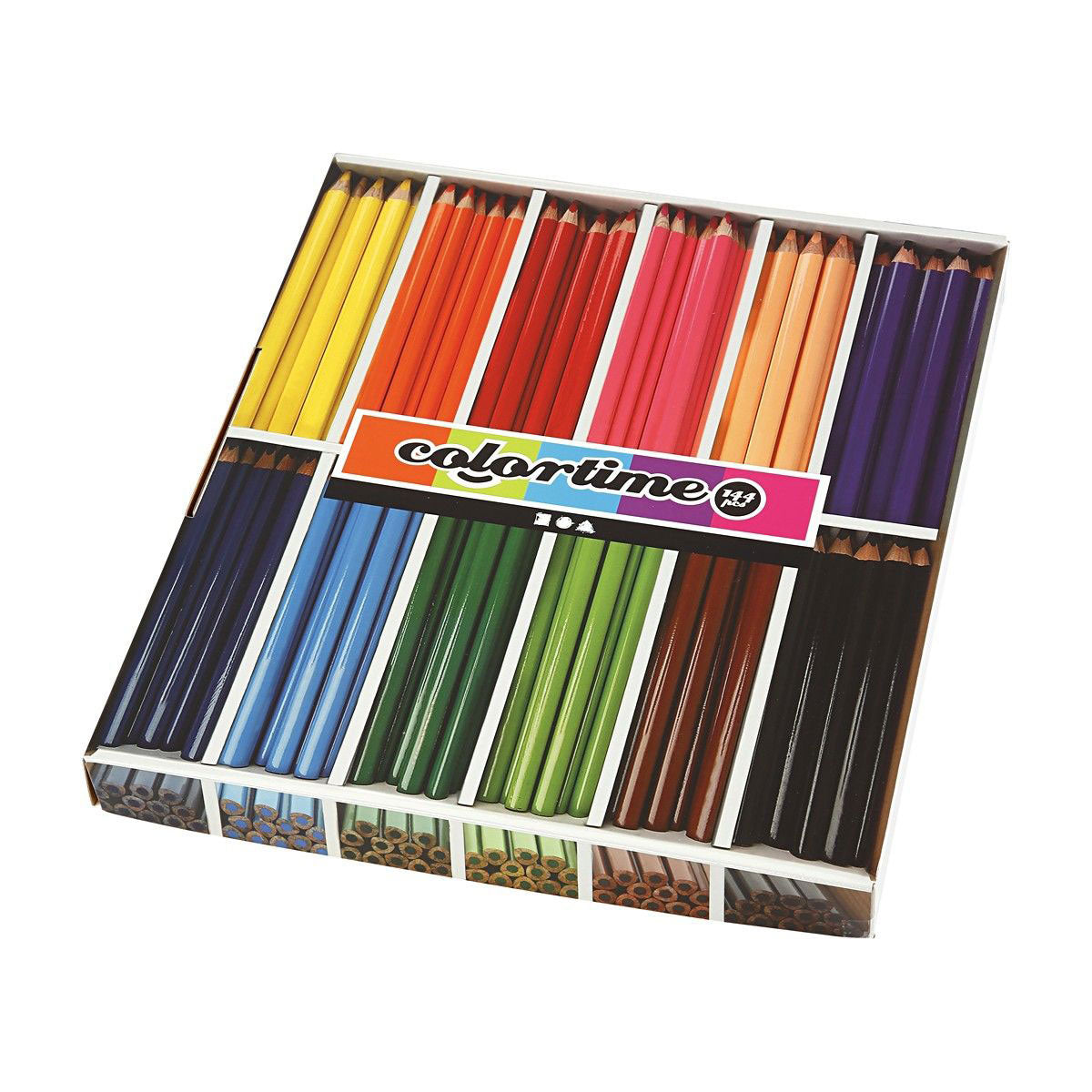 Creativ company driehoekige jumbo kleurpotloden - basiskleuren, 144st.