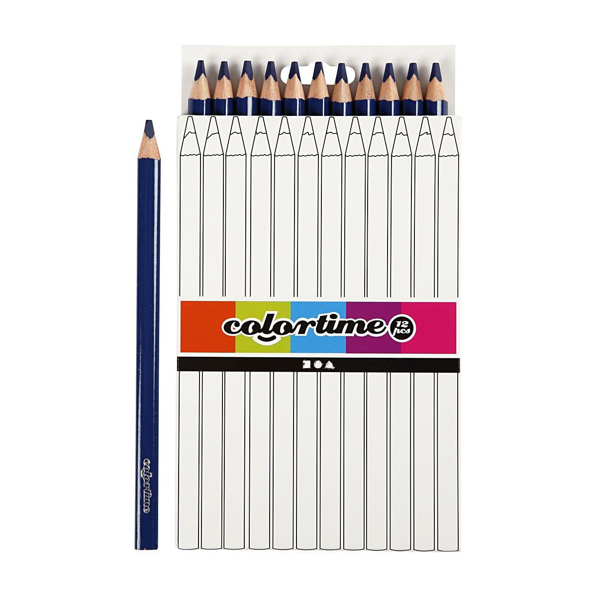 Creativ company driehoekige jumbo kleurpotloden - donkerblauw, 12st.