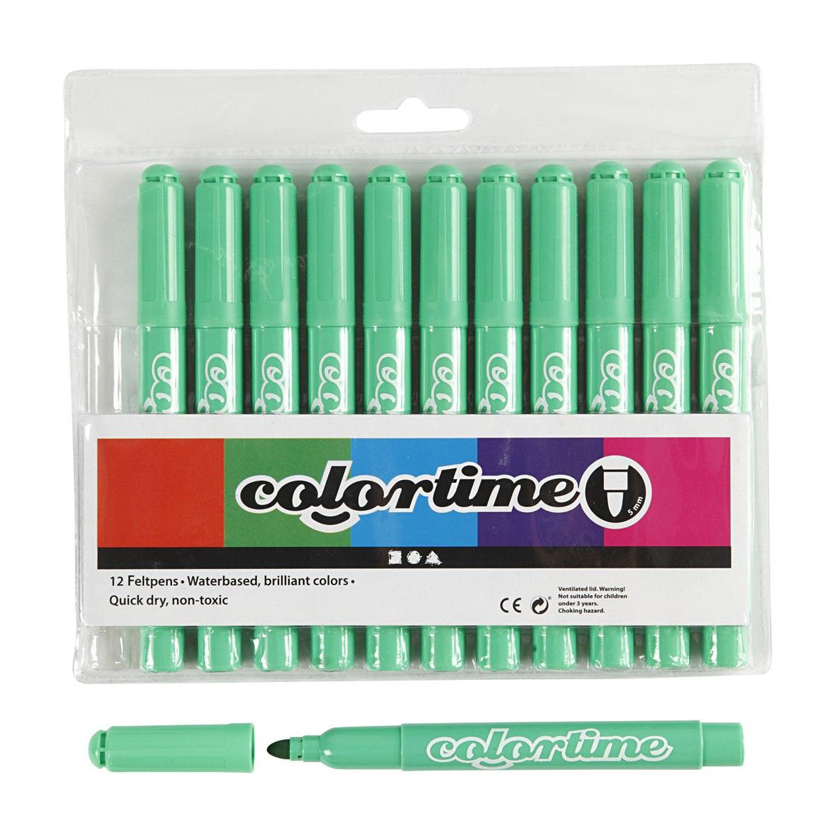 Colortime lichtgroene jumbo stiften, 12st.