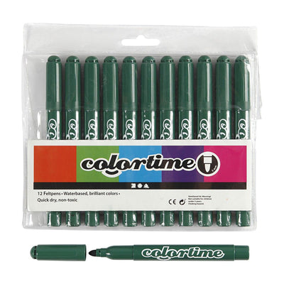 Colortime groene jumbo stiften, 12st.
