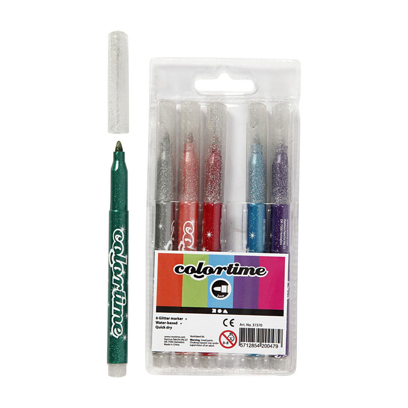 Creativ company https: www.cchobby.nl colortime-glitterstiften-lijndikte-2-mm-diverse-kleuren-6-stuk-1-doos