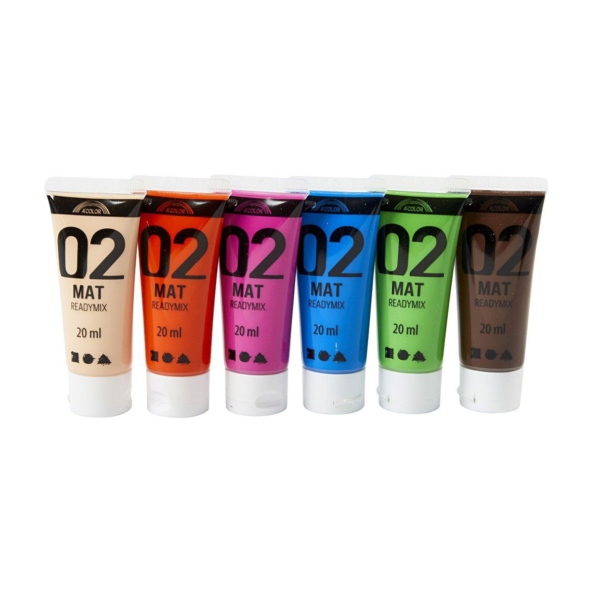 Creativ company acrylverf verschillende kleuren, 02 - matt, 6x20ml