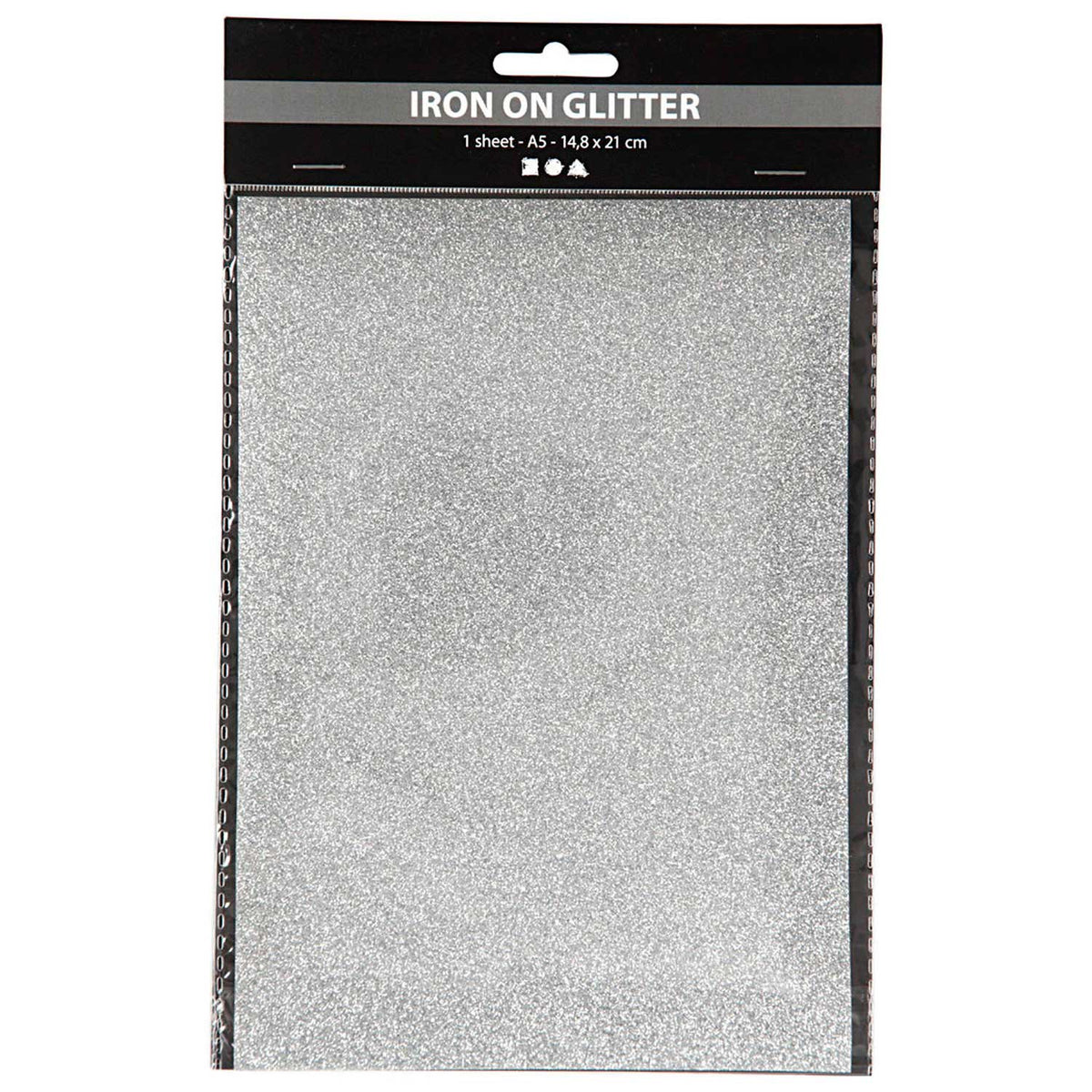 Creativ company opstrijkfolie glitter zilver, a5