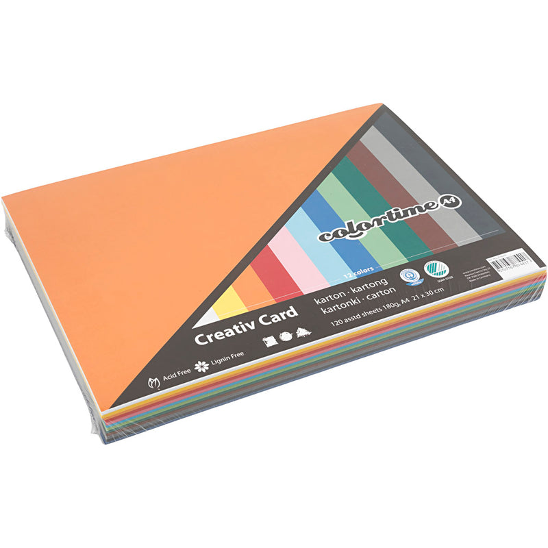 Creativ company gekleurd karton a4, 12 x 10 vellen