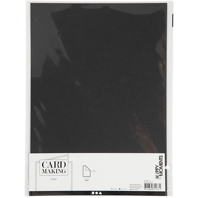 Creativ company papier, a4, vel 210x297 mm, 80 gr, zwart, 20 stuk 1 doos