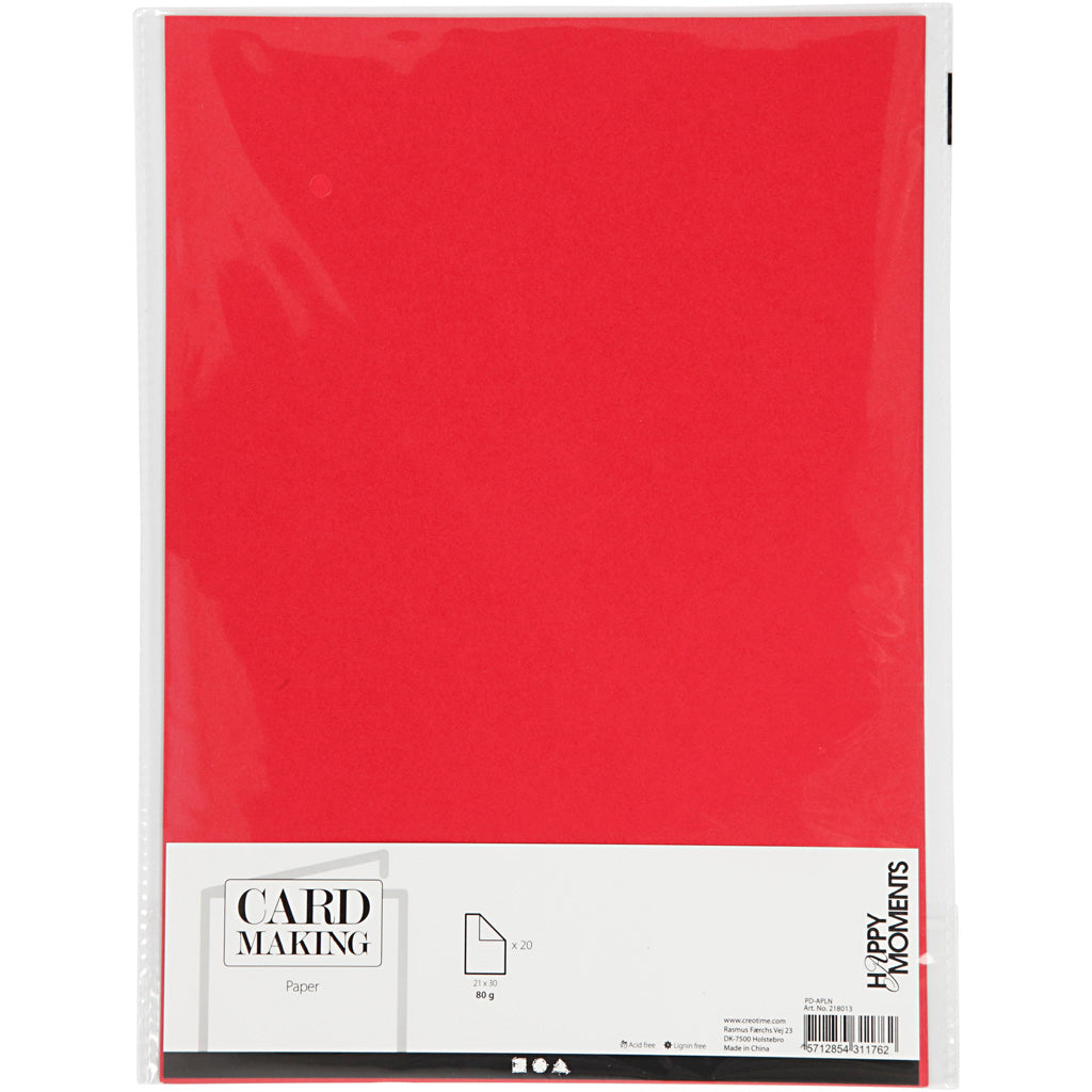Creativ company papier rood a4 80gr, 20st.